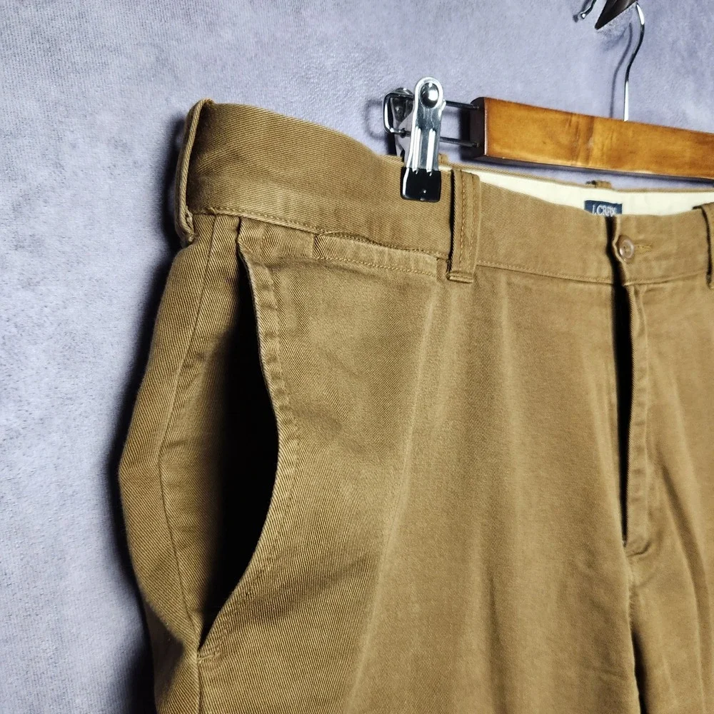 J Crew The Sutton Flannel Lined Khaki Chino Pants Mens 38x32 Brown Plaid Lining